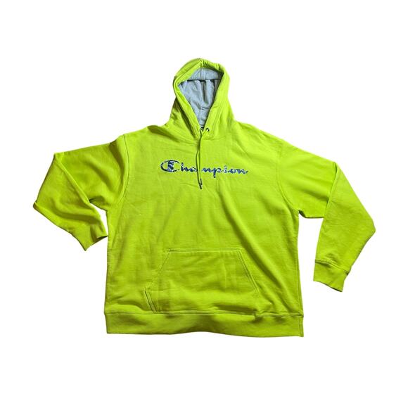 Champion Powerblend Fleece Script Logo Sweet Green Hoodie - Size 2XL *** - Picture 2 of 8
